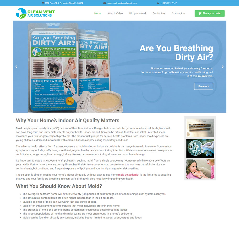 cleanventair rocket web designer before - Professional Website Design Company